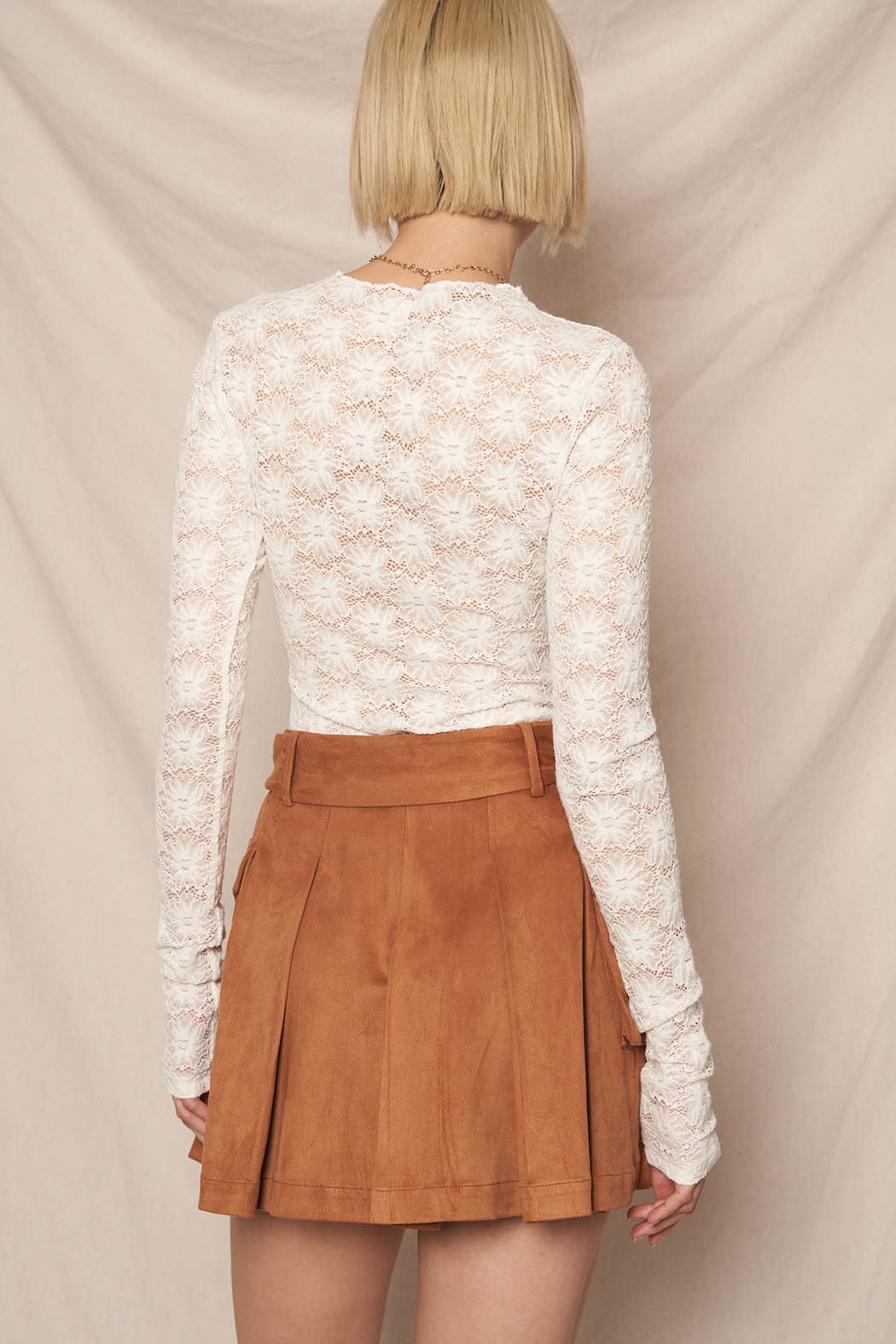 Floral Lace Long Sleeve Mesh Top