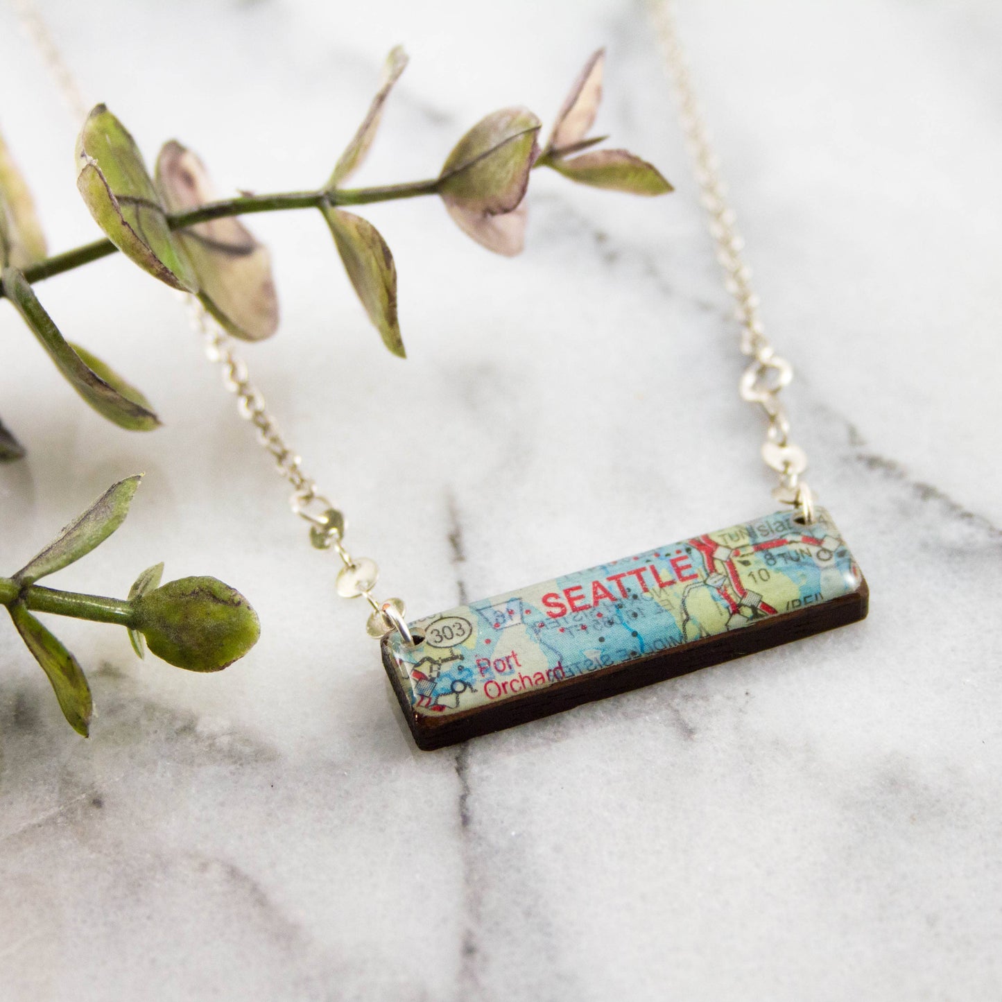 My Hometown Custom Vintage Map Necklace.