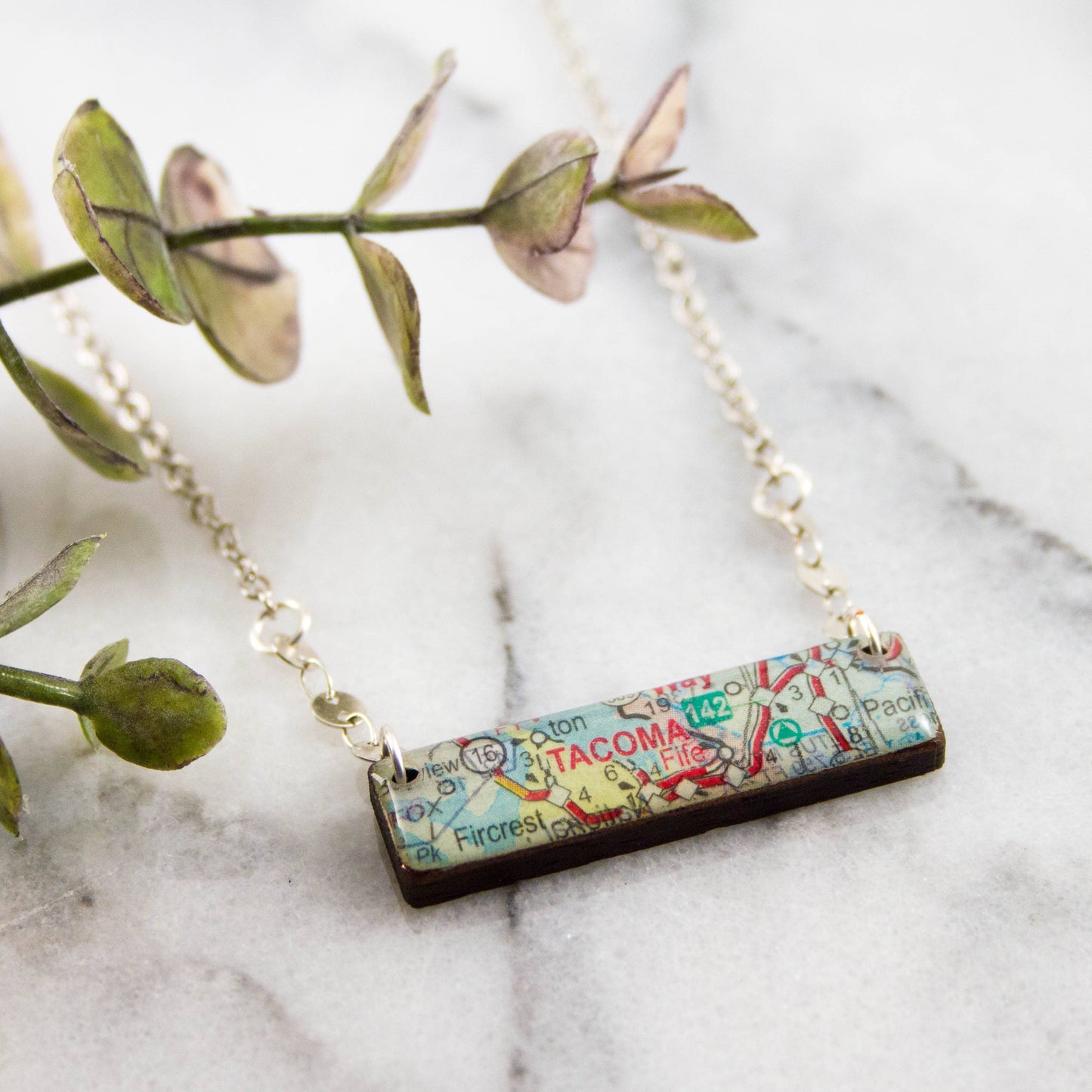 My Hometown Custom Vintage Map Necklace.