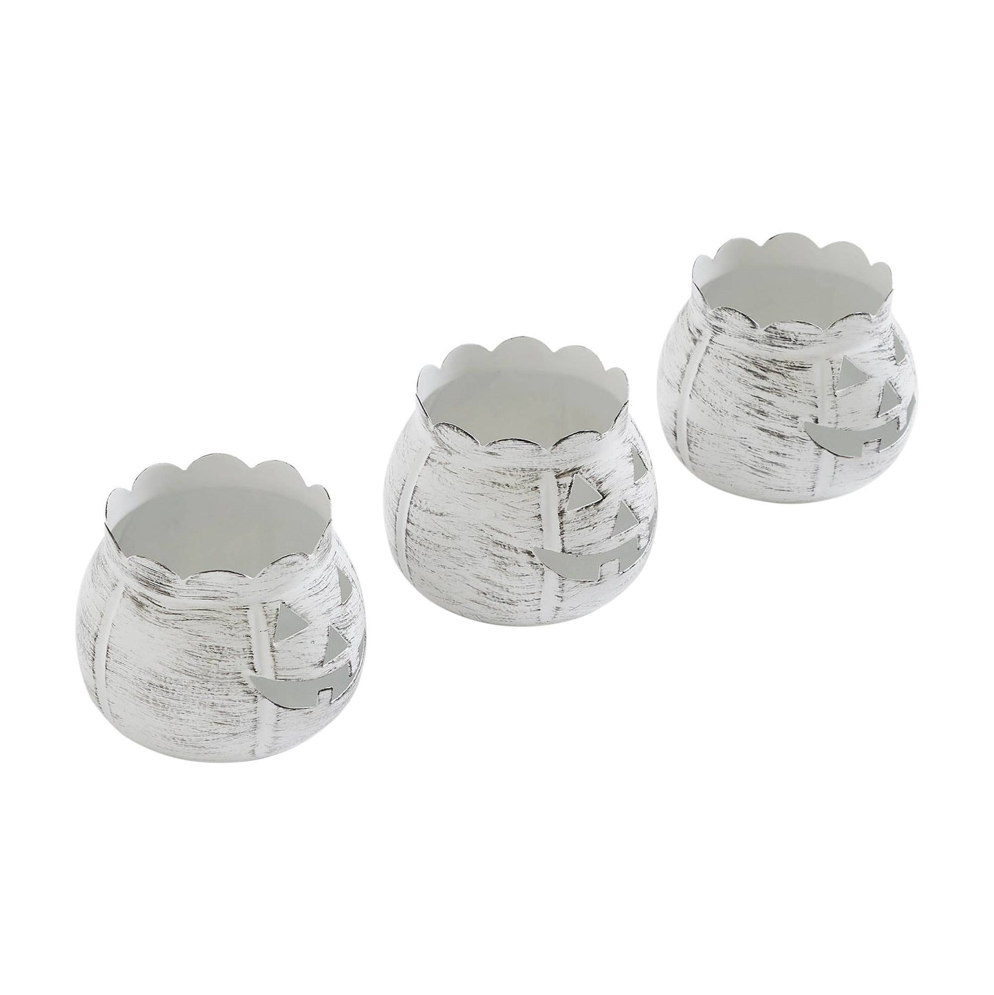 Jack-O-Lantern Candle Holder Antique White