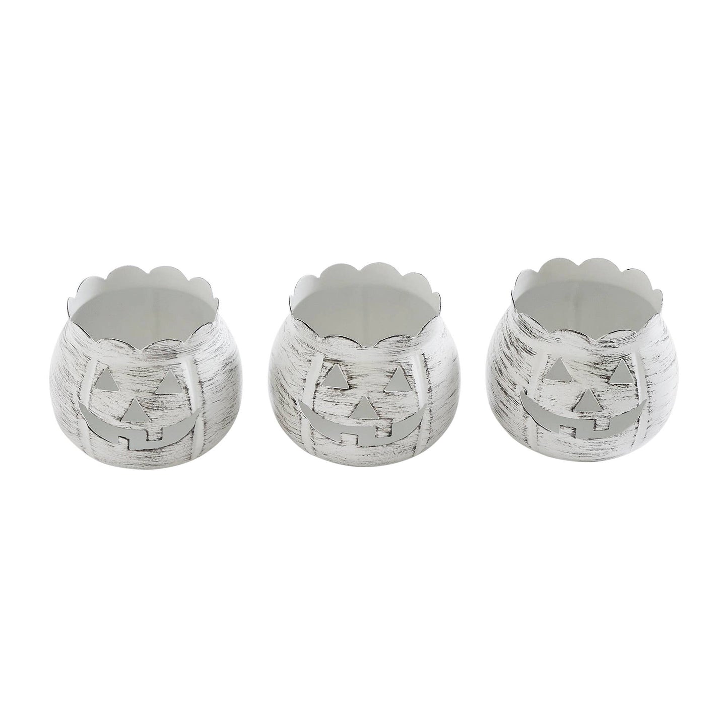 Jack-O-Lantern Candle Holder Antique White