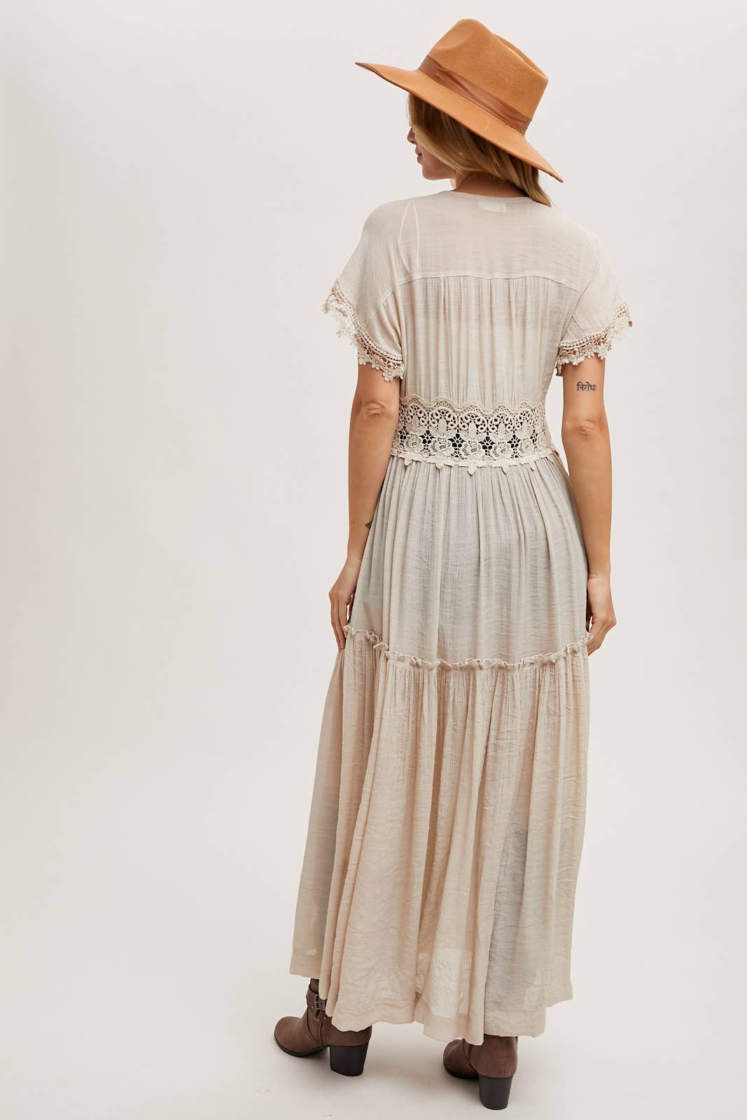 OPEN FRONT LACE TRIMMED MAXI DUSTER SHORT SLEEVED CARDIGAN