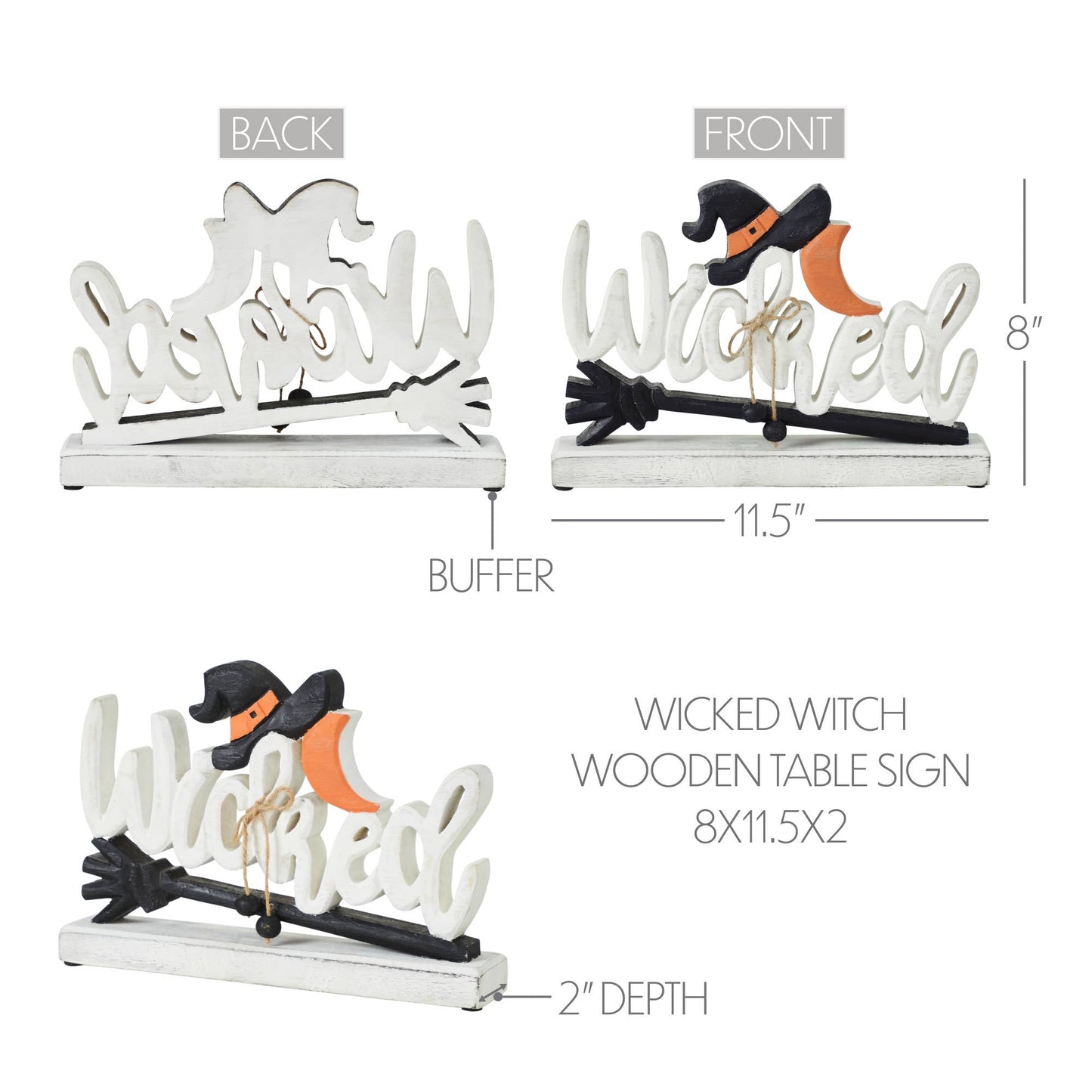 Wicked Witch Wooden Table Sign 8x11.5x2