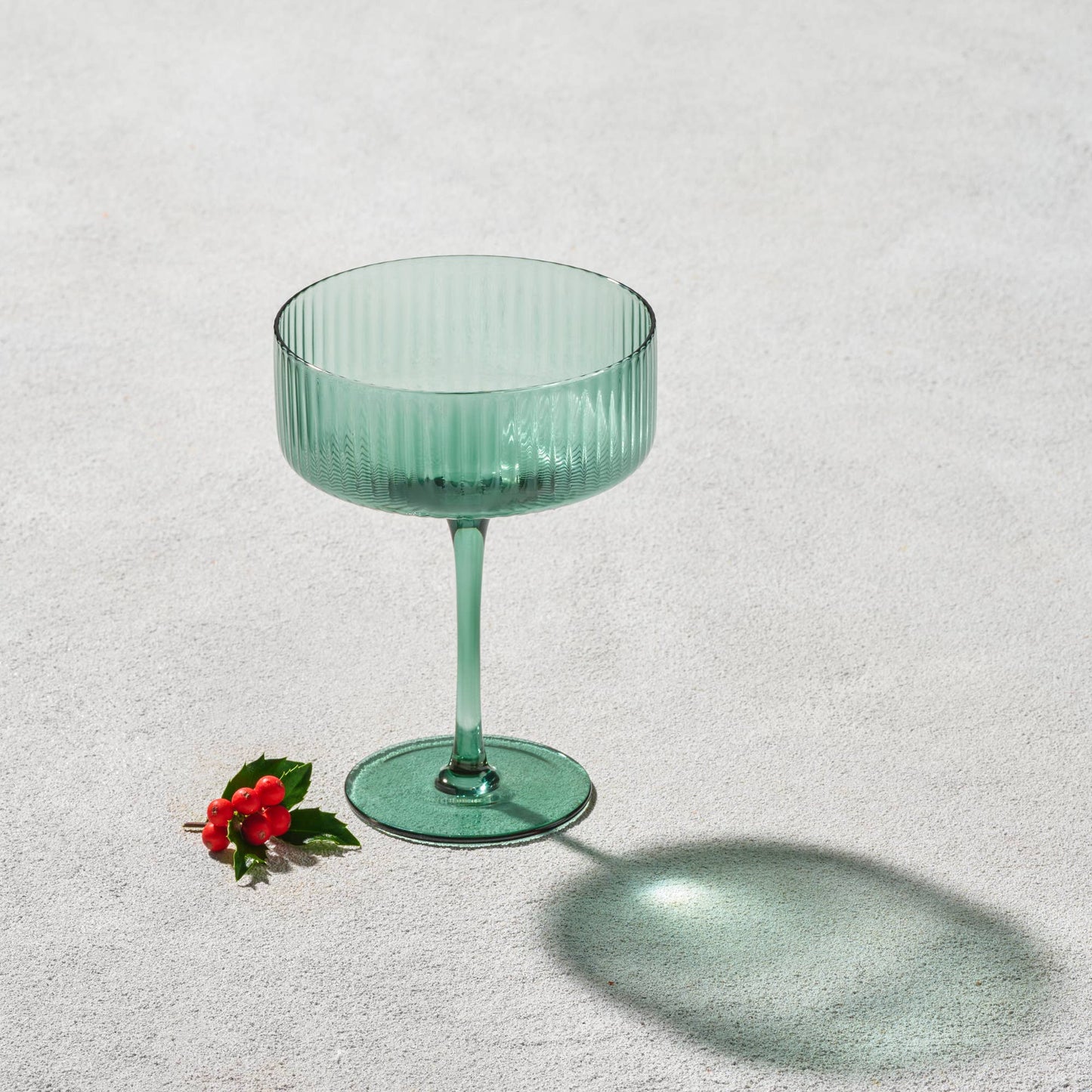 Malibu Ribbed Glass green