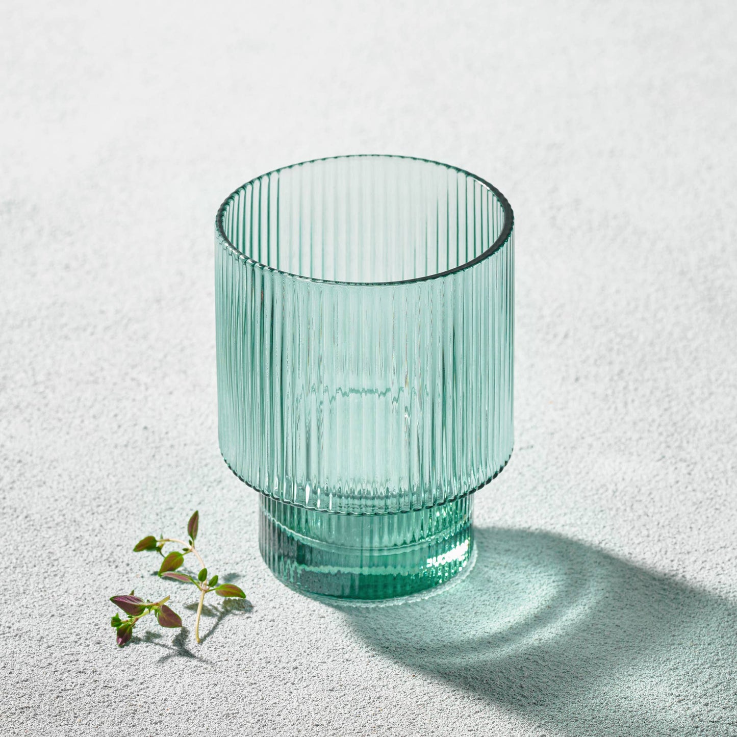 Malibu Ribbed Glass green