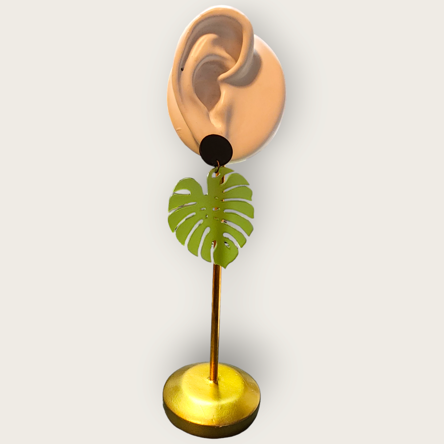 Frosted Moss Monstera Earrings