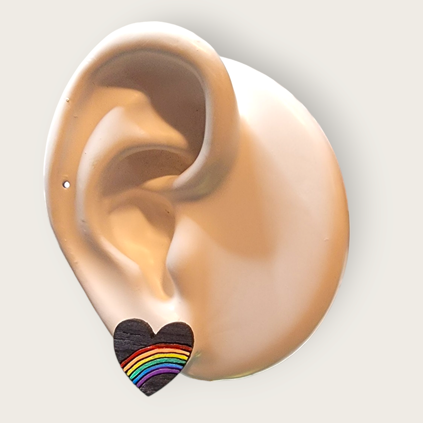 Rainbow Heart Studs