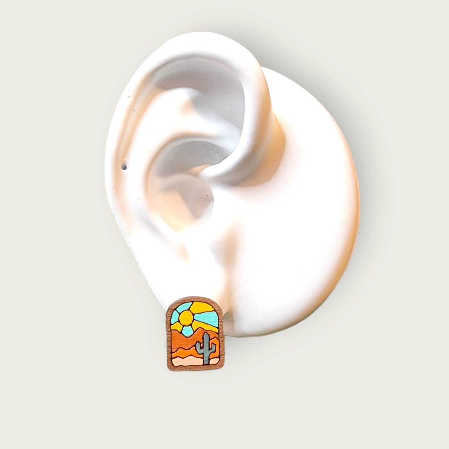 Desert Scene Stud Earrings