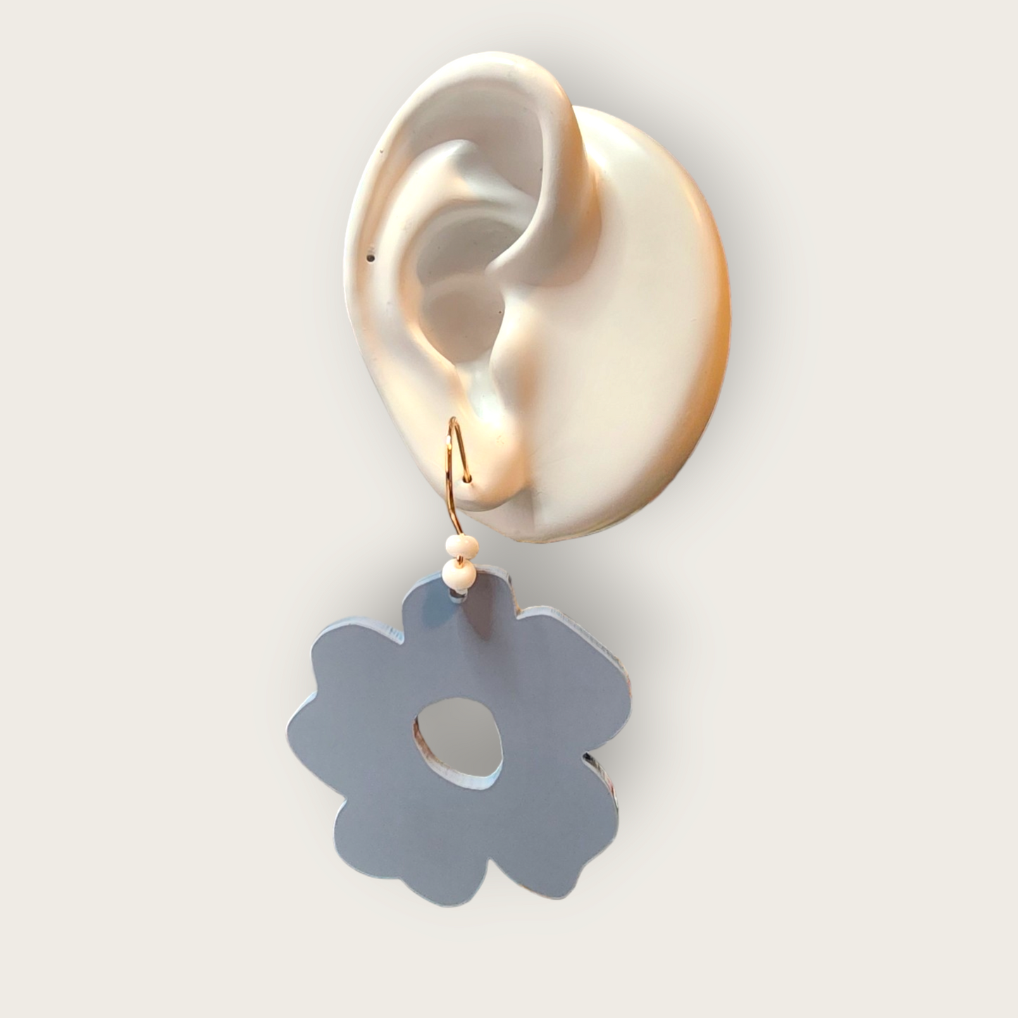 Dusty Blue retro flower earrings