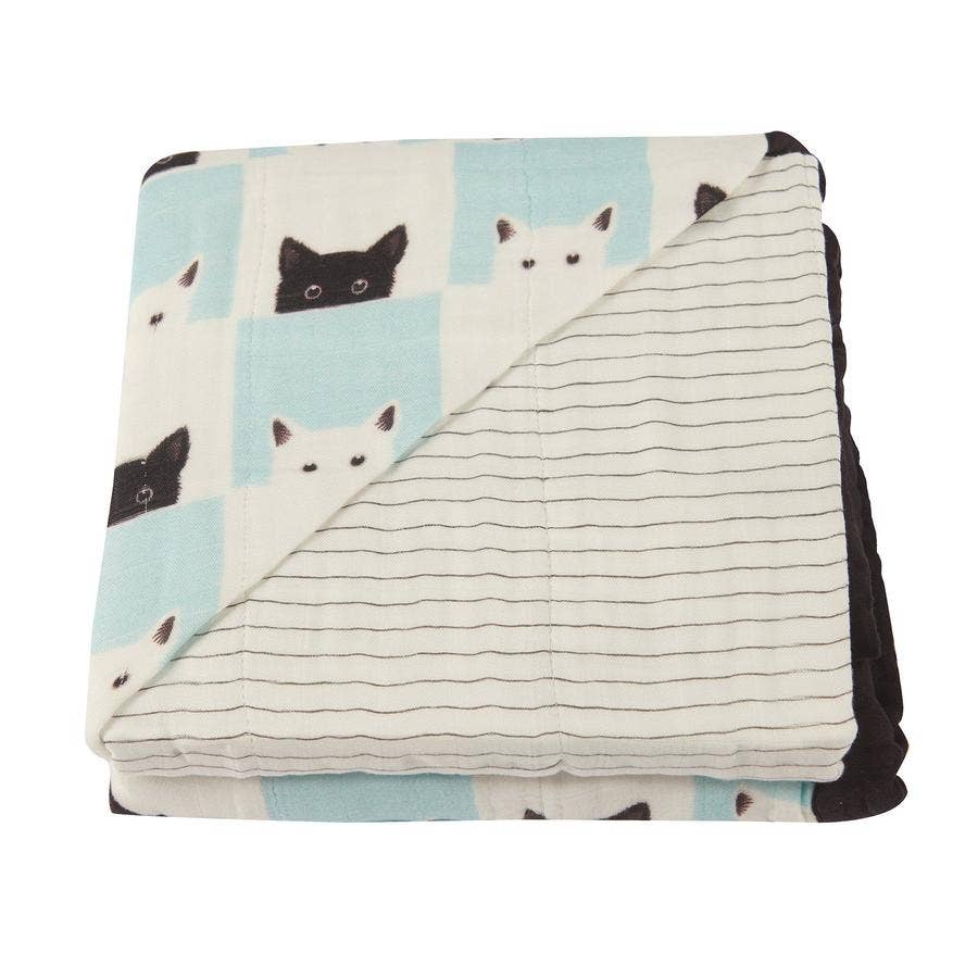 Peek-a-boo Cats and Pencil Stripe Blanket