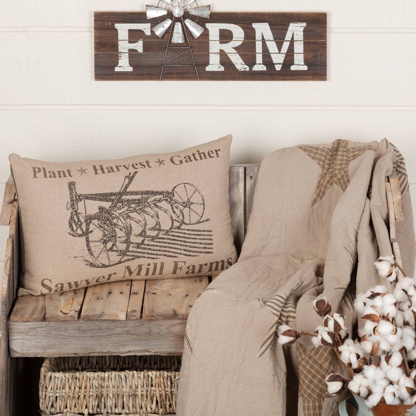 Sawyer Mill Charcoal Plow Pillow