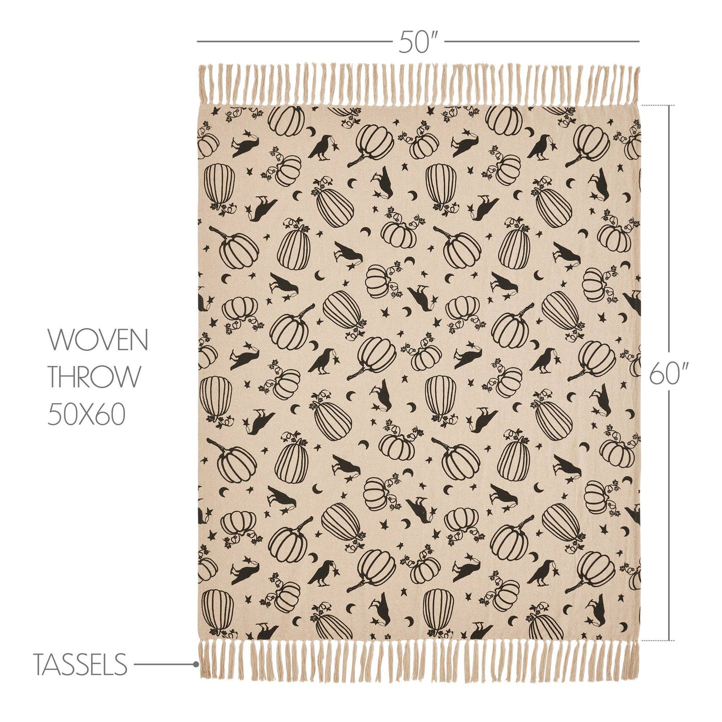 Raven Harvest Woven Throw 50x60