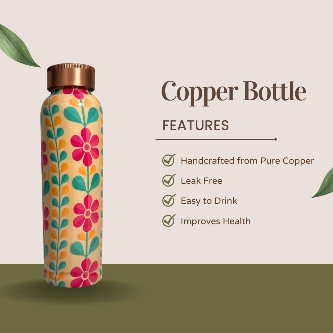 Pure Copper Water Bottle 34 Oz Printed 3