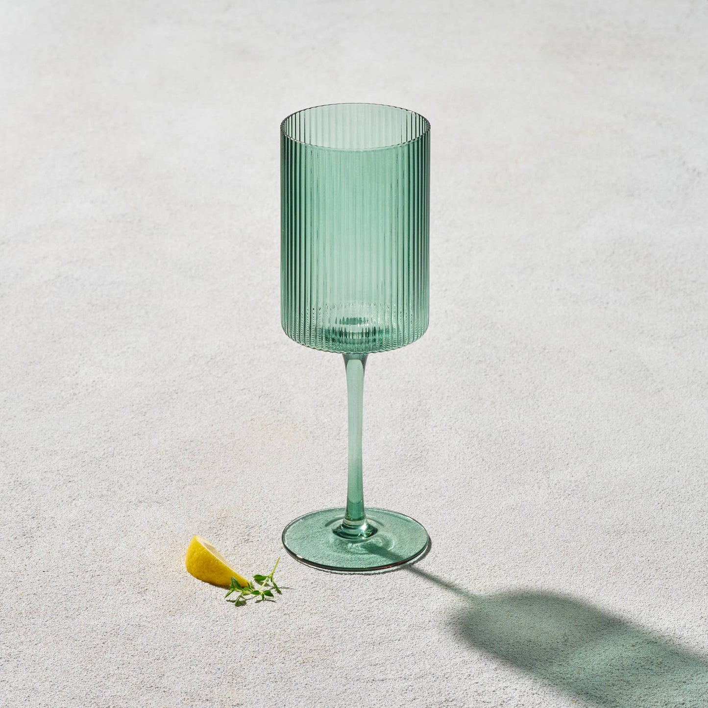 Malibu Ribbed Glass green