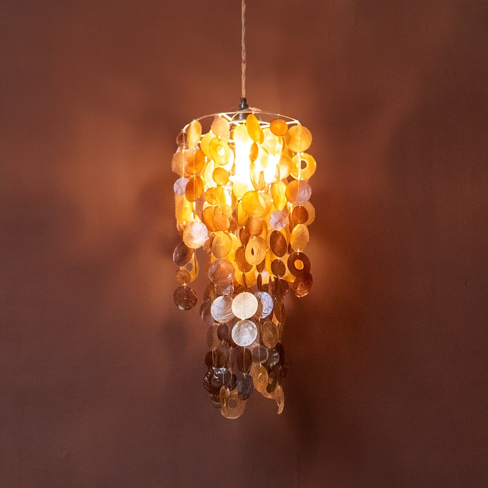 Capiz Chime Chandelier | Beautiful Browns