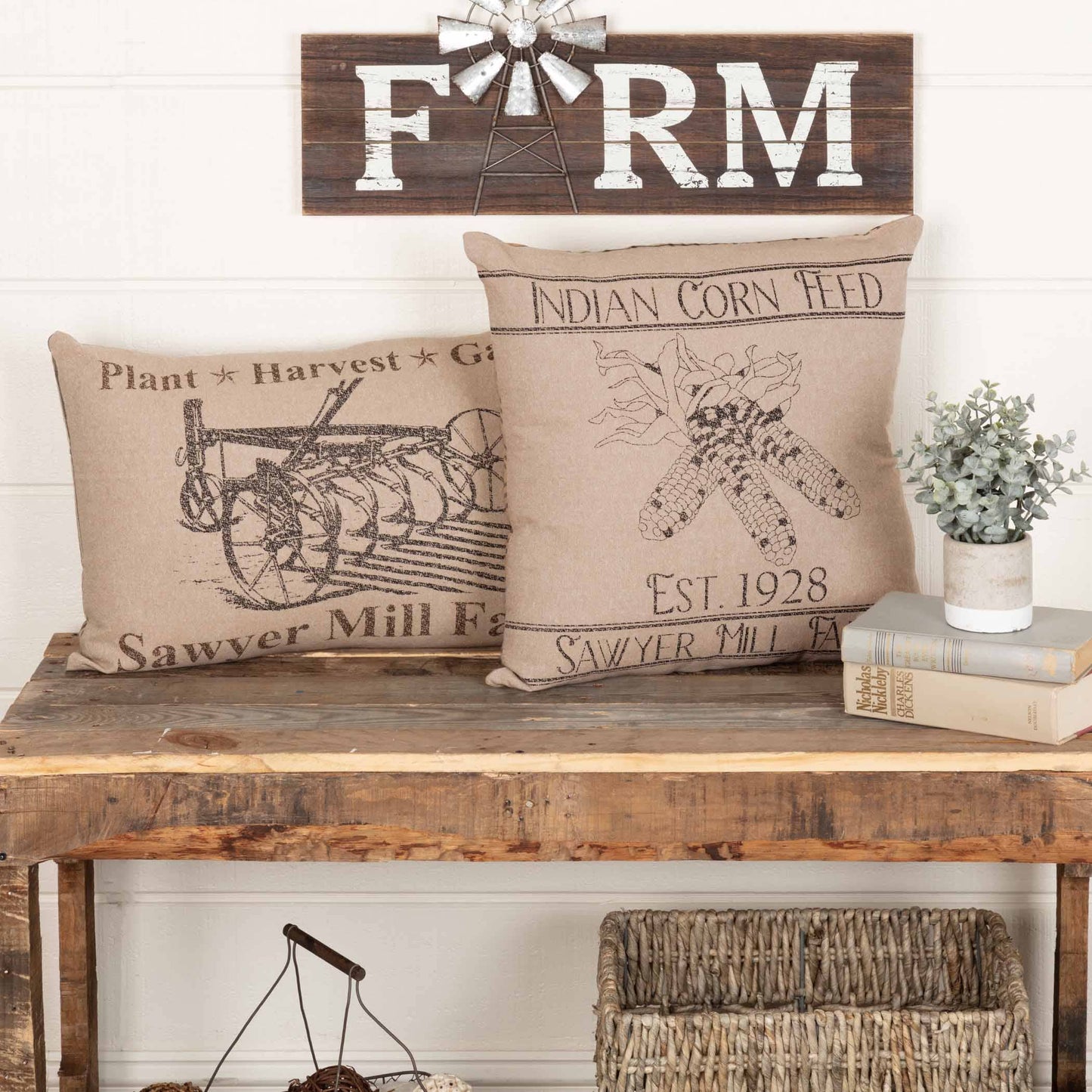 Sawyer Mill Charcoal Plow Pillow