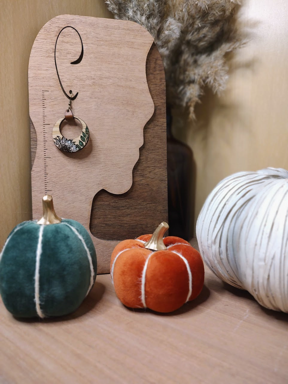Rustic white sunflower earrings