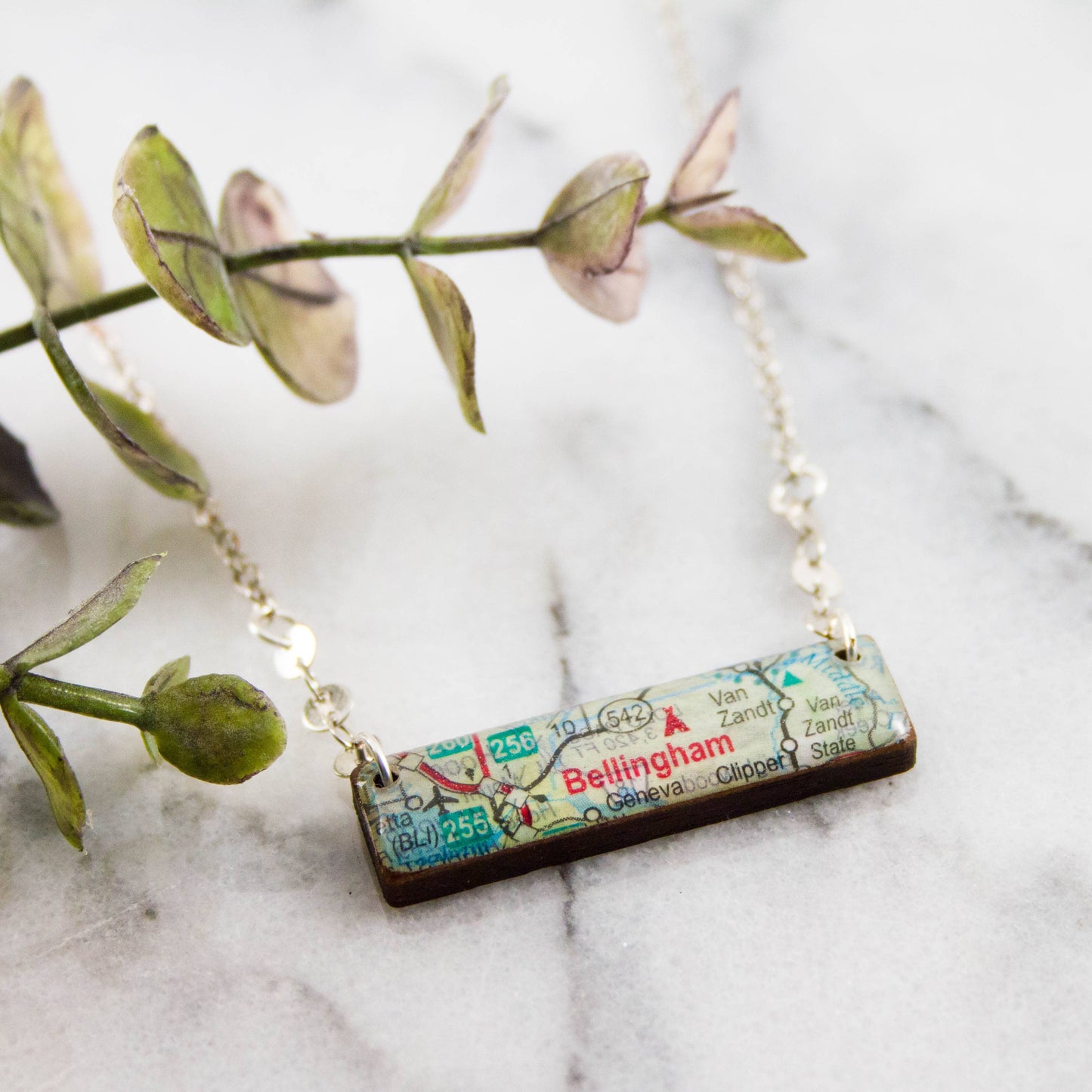 My Hometown Custom Vintage Map Necklace.
