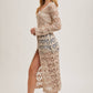 BUTTON DOWN CROCHET MAXI CARDIGAN