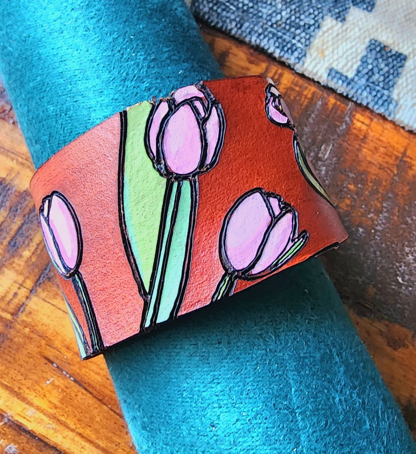 Tulip Leather Cuff