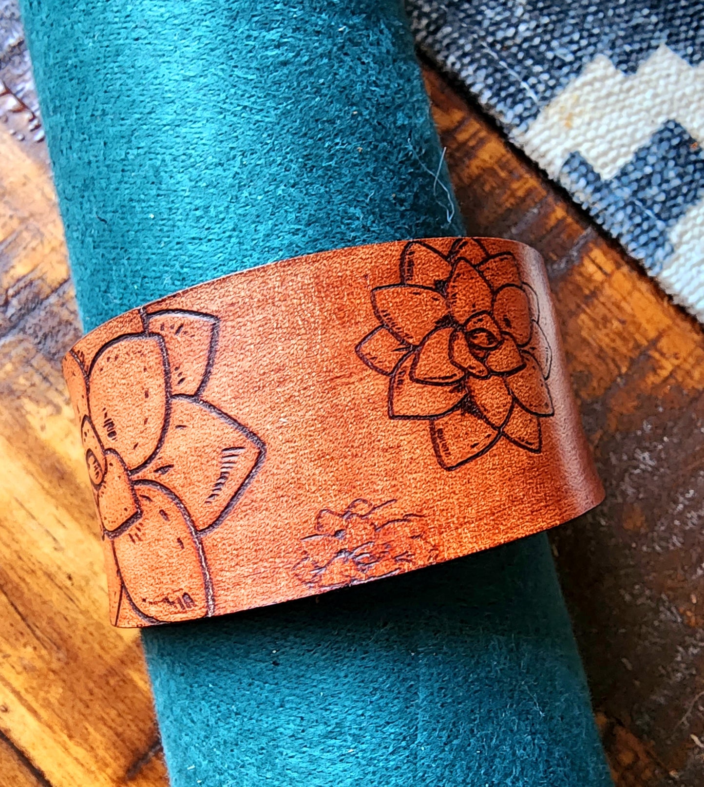 Succulent Leather Cuff