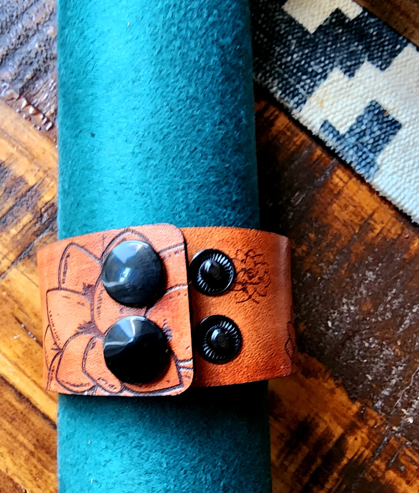 Succulent Leather Cuff