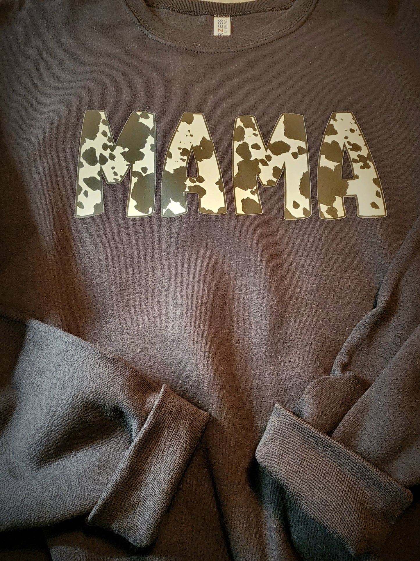 Mama cow print Crewneck