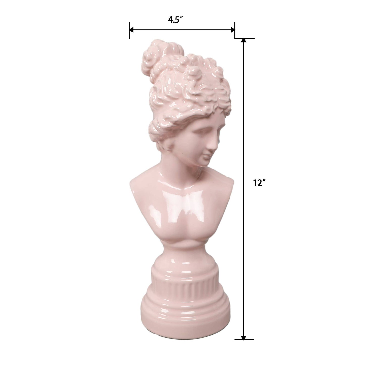 12" Pink Ceramic Goddess Bust – Modern Classic Home Decor