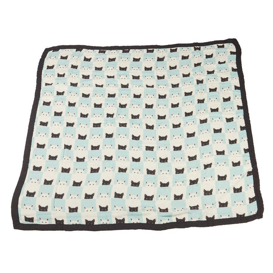 Peek-a-boo Cats and Pencil Stripe Blanket
