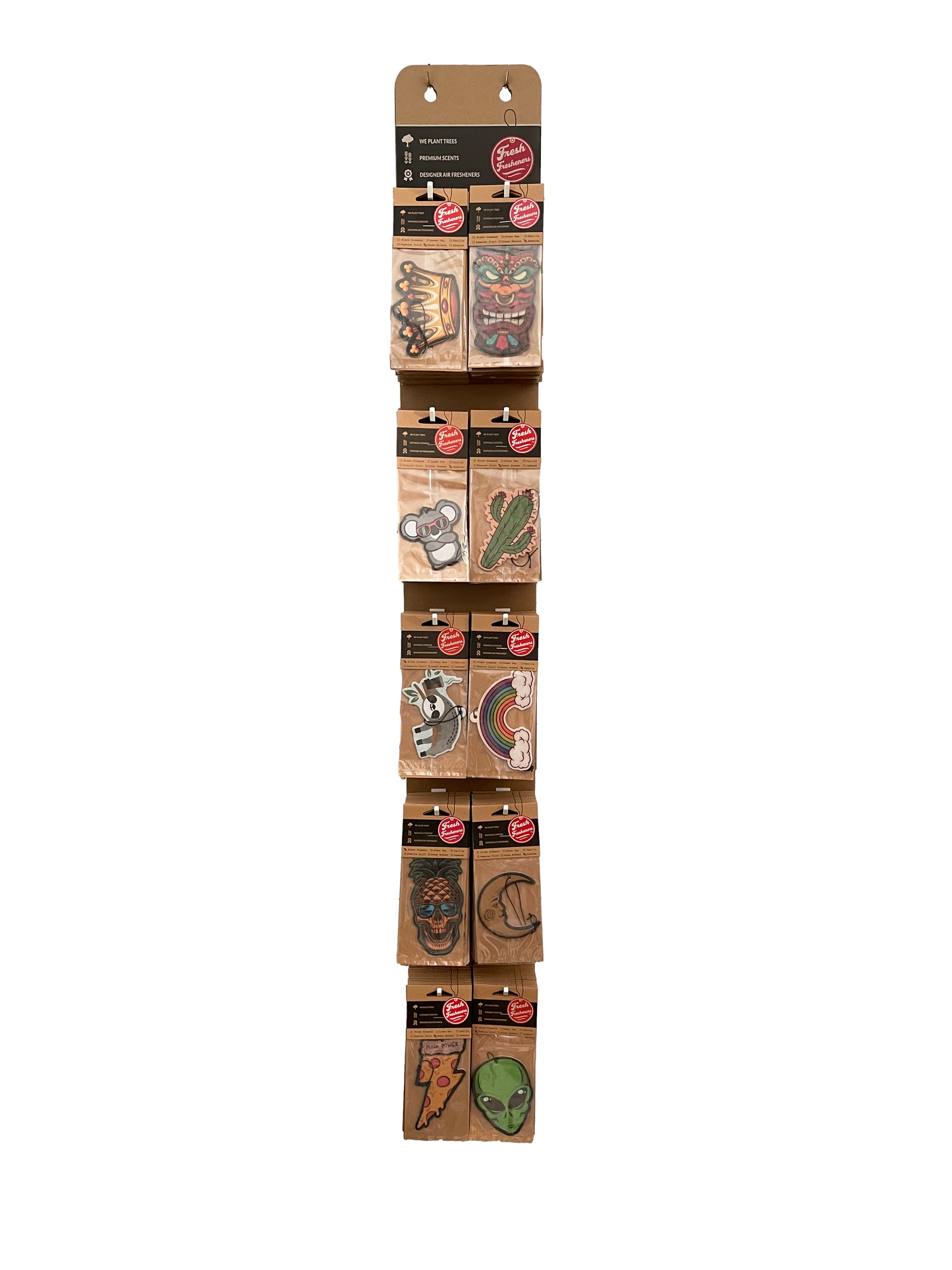 Free Hanging Display with purchase of 120 units (10 Designs)
