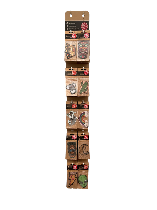 Free Hanging Display with purchase of 120 units (10 Designs)