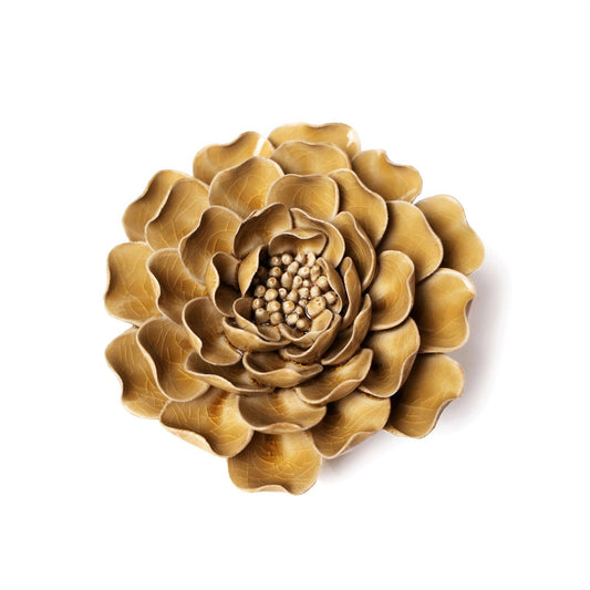 English Garden Ceramic Flower Wall Art Caramel Charm Peony