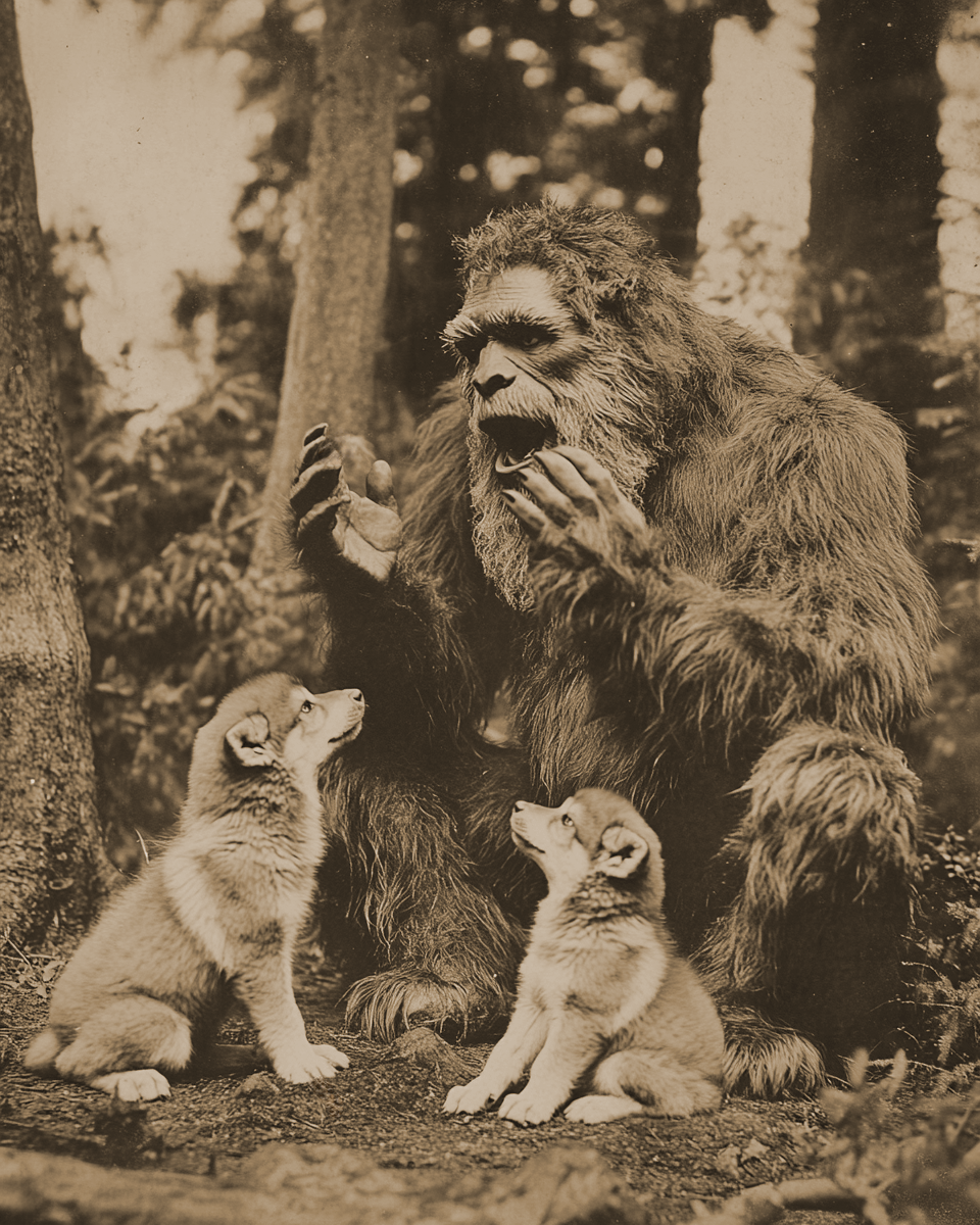 How do I explain it to a couple of cubs? - Bigfoot Art Prints – 8″x10″ Artwork in 11″x14″ Mat