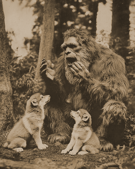 How do I explain it to a couple of cubs? - Bigfoot Art Prints – 8″x10″ Artwork in 11″x14″ Mat