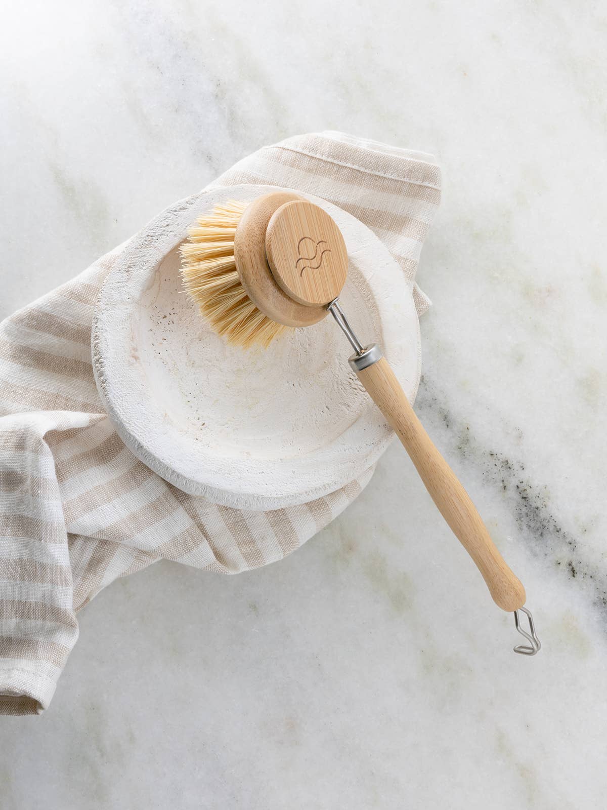 Sisal Bamboo Dish Brush with Replaceable Head – Wide Design