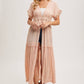 OPEN FRONT LACE TRIMMED MAXI DUSTER SHORT SLEEVED CARDIGAN