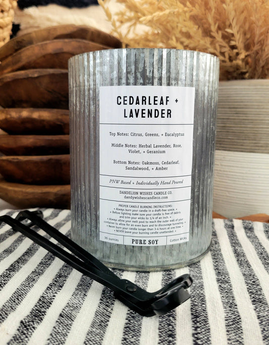 Extra Large Rustic Galvanized Tin Candle