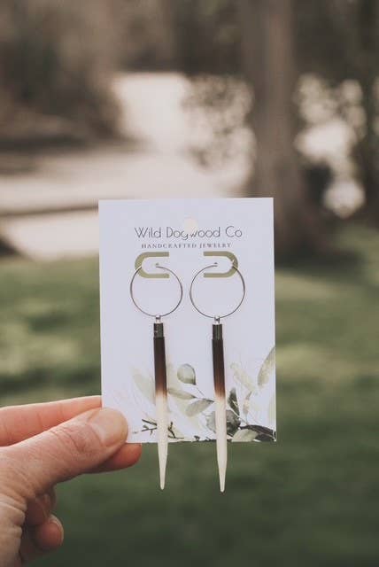 Silver Porcupine quill earrings