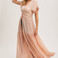 OPEN FRONT LACE TRIMMED MAXI DUSTER SHORT SLEEVED CARDIGAN