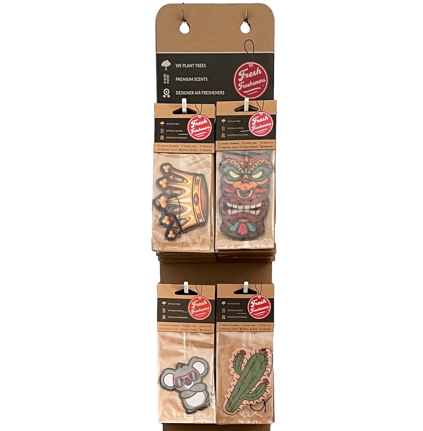Free Hanging Display with purchase of 120 units (10 Designs)