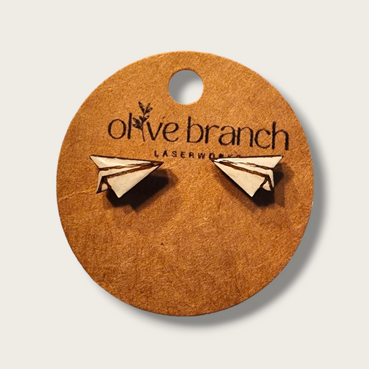 Paper Airplane Stud Earrings