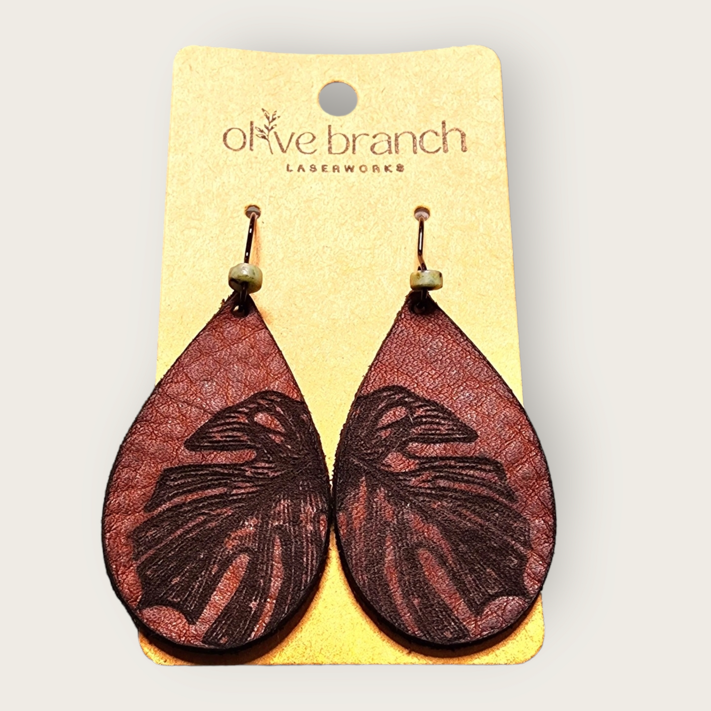 Leather Monsterra Earrings