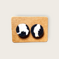 Rustic cow print studs