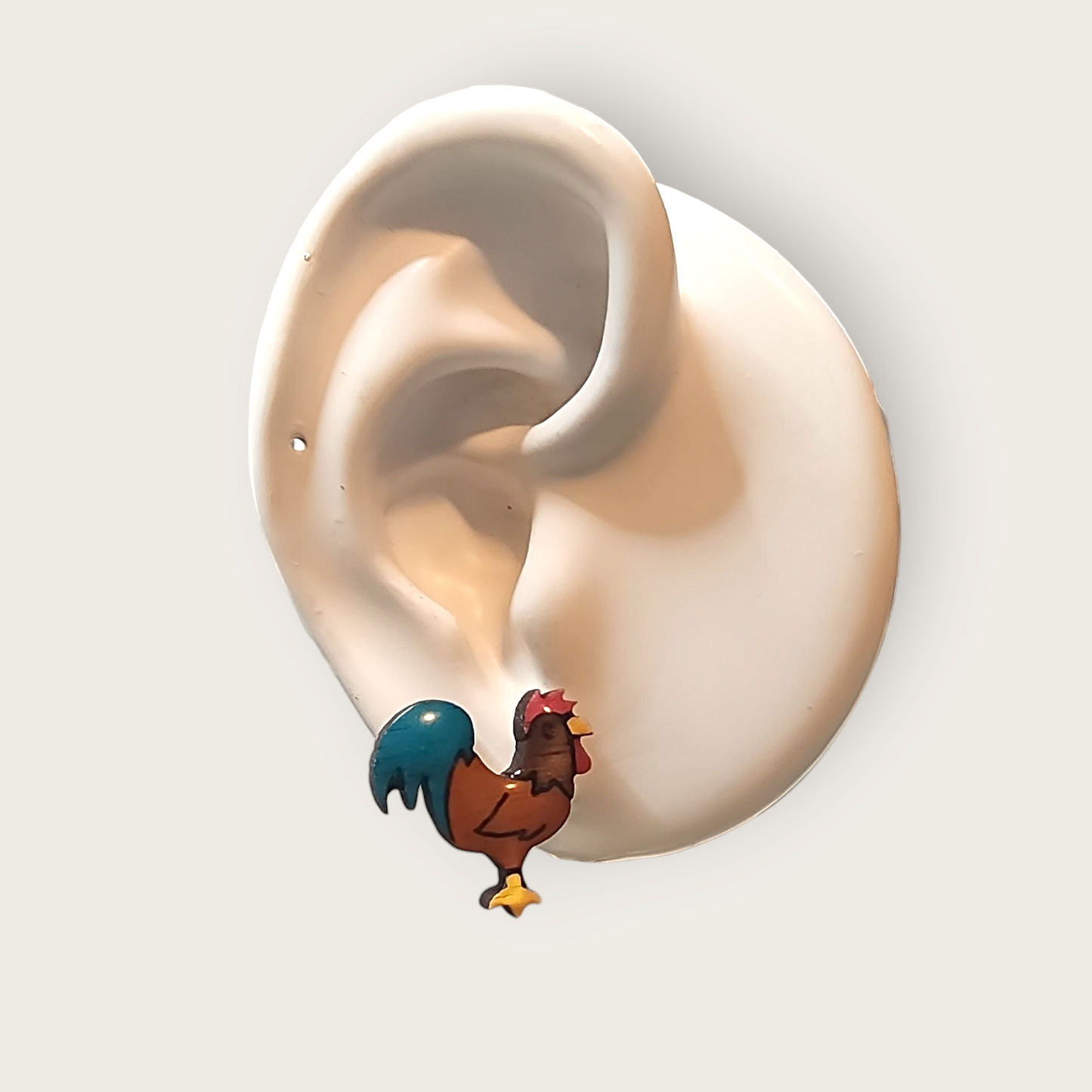 Rooster Stud Earrings