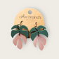 Pink Monstera Earrings