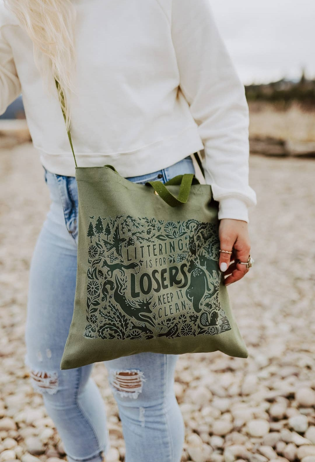 Littering is for Losers Canvas Tote Bag