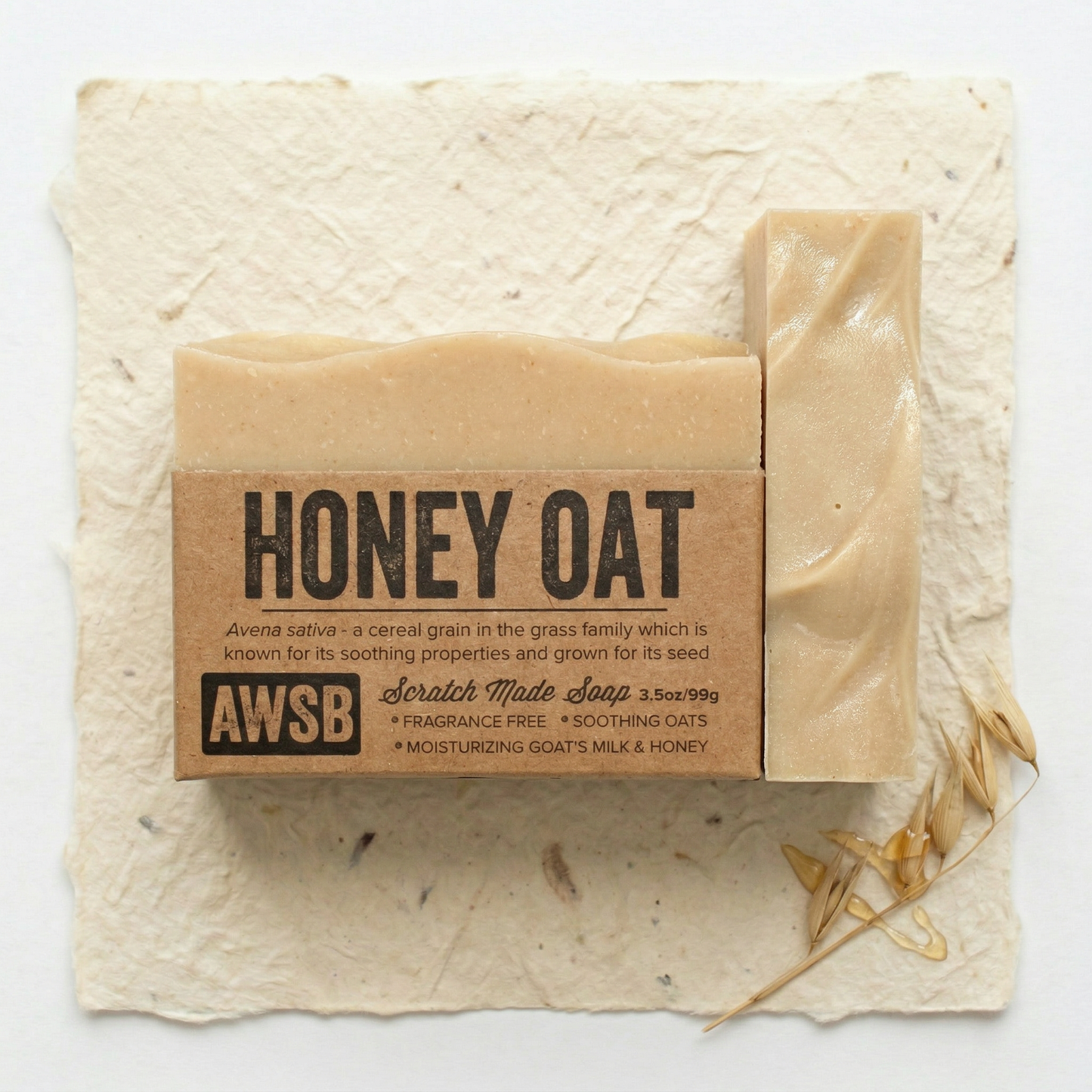 Bar Soap - Honey Oat, Fragrance Free