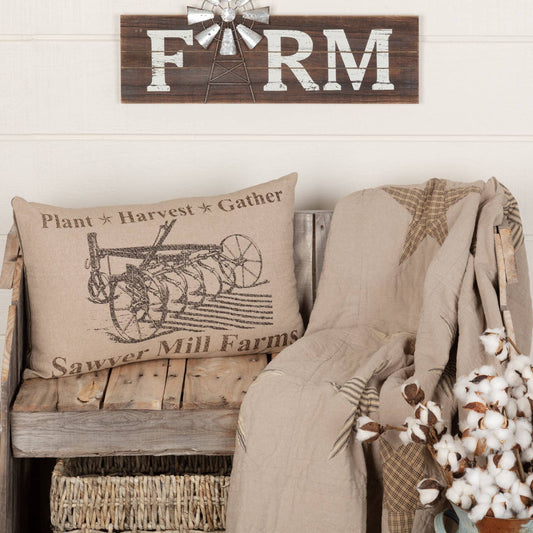 Sawyer Mill Charcoal Plow Pillow