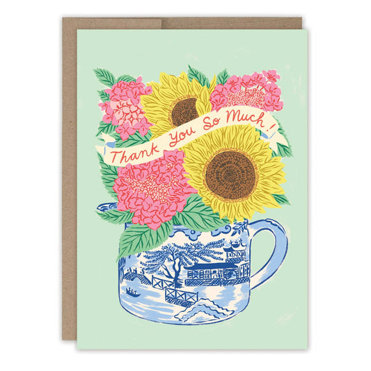 Bright Florals Vase Thank You Card