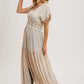 OPEN FRONT LACE TRIMMED MAXI DUSTER SHORT SLEEVED CARDIGAN